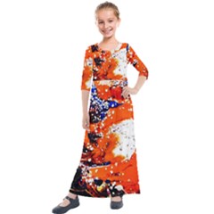 Smashed Butterfly 2 Kids  Quarter Sleeve Maxi Dress