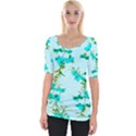 Aqua Floral Wide Neckline Tee View1