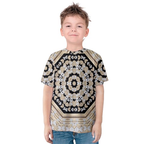 Wood Butterflies And Wood Hearts In Harmony Kids  Cotton Tee by pepitasart