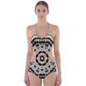 Wood Butterflies And Wood Hearts In Harmony Cut-Out One Piece Swimsuit View1