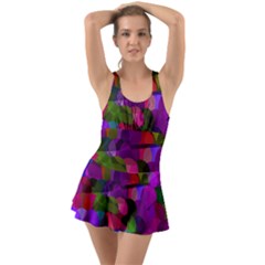 Geometric Ruffle Top Dress Swimsuit by luizavictorya72