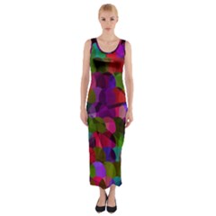 Geometric Fitted Maxi Dress