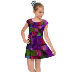 Geometric Kids Cap Sleeve Dress