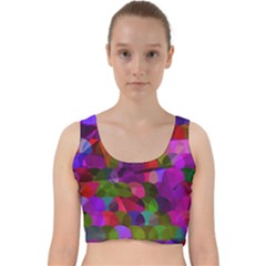 Geometric Velvet Racer Back Crop Top