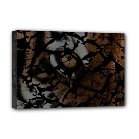 Earth Texture Tiger Shades Deluxe Canvas 18  X 12   by LoolyElzayat