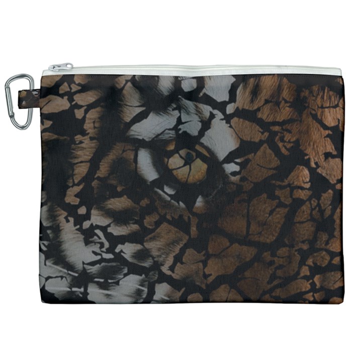 Earth Texture Tiger Shades Canvas Cosmetic Bag (XXL)