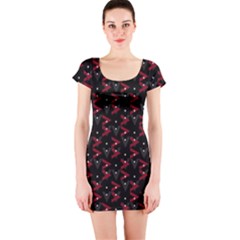 Intricate Polygons Pattern Short Sleeve Bodycon Dress by dflcprints