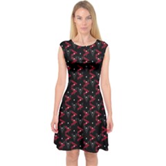 Intricate Polygons Pattern Capsleeve Midi Dress by dflcprints