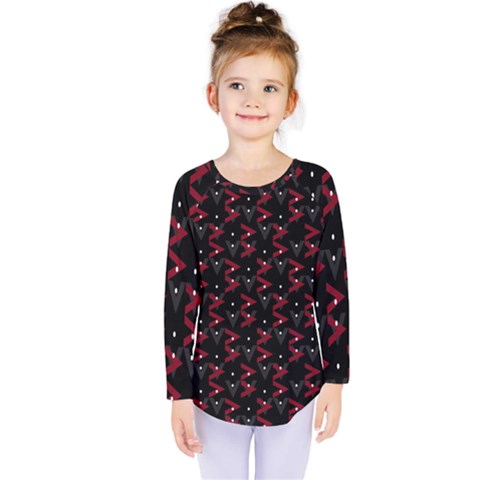 Intricate Polygons Pattern Kids  Long Sleeve Tee by dflcprints