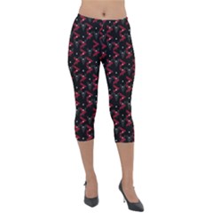 Intricate Polygons Pattern Lightweight Velour Capri Leggings  by dflcprints