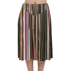 Old Singles Velvet Flared Midi Skirt