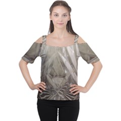 Cut Crystal Cutout Shoulder Tee