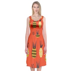 Pineapples Midi Sleeveless Dress