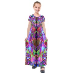 Geometric Kids  Short Sleeve Maxi Dress