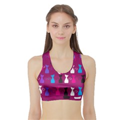 Cats Sports Bra With Border