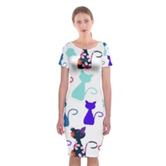 Cats Classic Short Sleeve Midi Dress