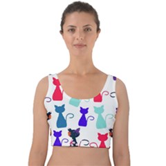 Cats Velvet Crop Top