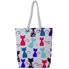 Cats Full Print Rope Handle Tote (small)