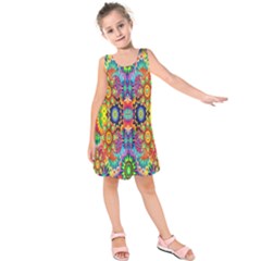 Artwork By Patrick-colorful-47 Kids  Sleeveless Dress by ArtworkByPatrick