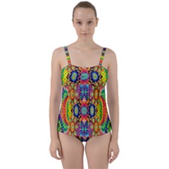 Artwork By Patrick-colorful-47 Twist Front Tankini Set by ArtworkByPatrick