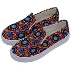 Artwork By Patrick-colorful-47 1 Kids  Canvas Slip Ons by ArtworkByPatrick