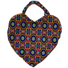 Artwork By Patrick-colorful-47 1 Giant Heart Shaped Tote by ArtworkByPatrick