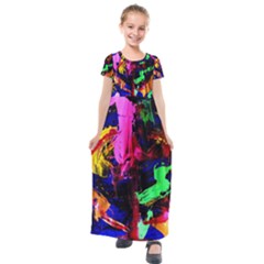 Global Warming 1 Kids  Short Sleeve Maxi Dress