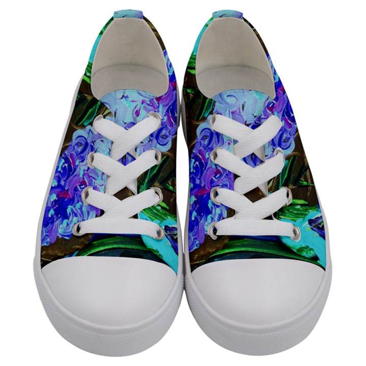 Lilac And Lillies 1 Kids  Low Top Canvas Sneakers