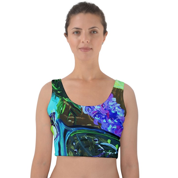 Lilac And Lillies 1 Velvet Crop Top