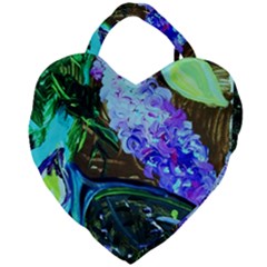 Lilac And Lillies 1 Giant Heart Shaped Tote by bestdesignintheworld