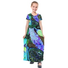 Lilac And Lillies 1 Kids  Short Sleeve Maxi Dress