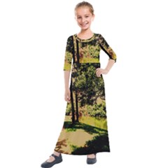 Hot Day In Dallas 25 Kids  Quarter Sleeve Maxi Dress