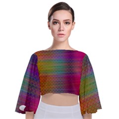 Colorful Sheet Tie Back Butterfly Sleeve Chiffon Top