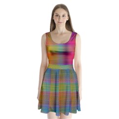 Colorful Sheet Split Back Mini Dress  by LoolyElzayat