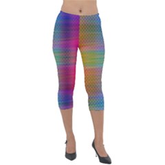 Colorful Sheet Lightweight Velour Capri Leggings  by LoolyElzayat