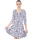 Chinese Traditional Pattern Quarter Sleeve Front Wrap Dress View1