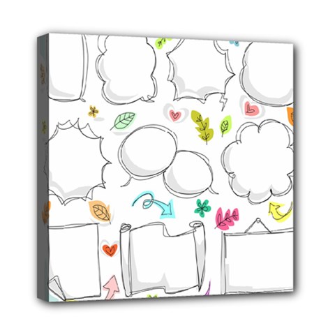 Set Chalk Out Chitchat Scribble Mini Canvas 8  X 8  by Nexatart