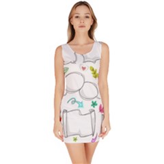 Set Chalk Out Chitchat Scribble Bodycon Dress by Nexatart