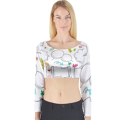 Set Chalk Out Chitchat Scribble Long Sleeve Crop Top by Nexatart