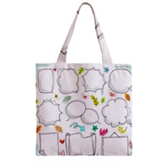 Set Chalk Out Chitchat Scribble Zipper Grocery Tote Bag by Nexatart