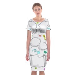 Set Chalk Out Chitchat Scribble Classic Short Sleeve Midi Dress by Nexatart