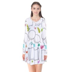 Set Chalk Out Chitchat Scribble Flare Dress by Nexatart