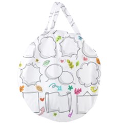 Set Chalk Out Chitchat Scribble Giant Round Zipper Tote by Nexatart