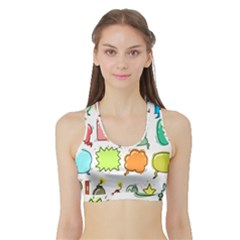 Set Collection Balloon Image Sports Bra With Border by Nexatart