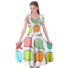 Set Collection Balloon Image Cap Sleeve Wrap Front Dress by Nexatart