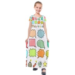 Set Collection Balloon Image Kids  Short Sleeve Maxi Dress by Nexatart