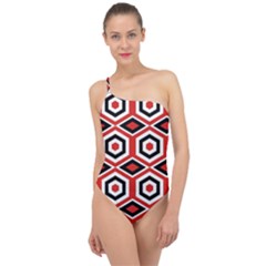 Motif Batik Design Decorative Classic One Shoulder Swimsuit