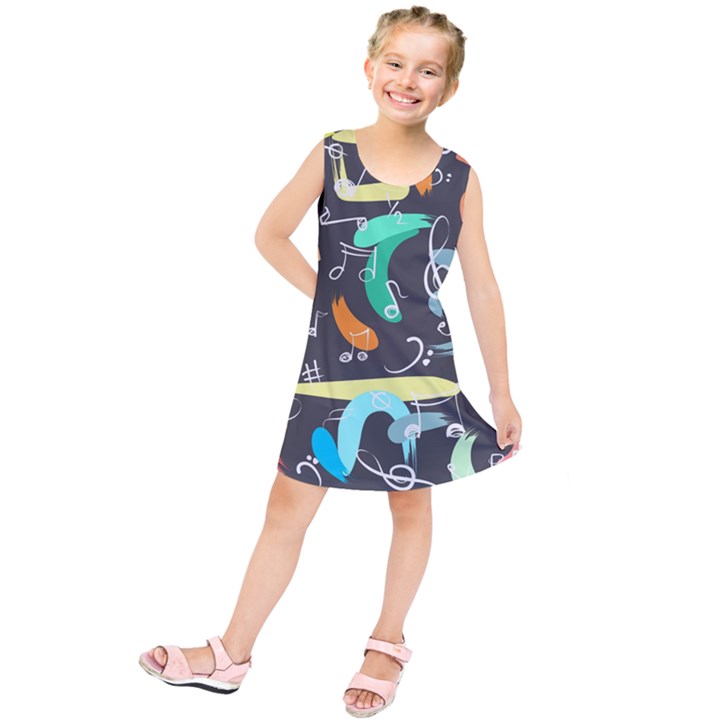 Repetition Seamless Child Sketch Kids  Tunic Dress