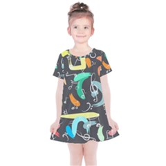 Repetition Seamless Child Sketch Kids  Simple Cotton Dress by Nexatart