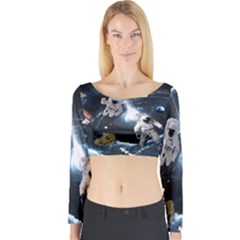 We Found Laika Long Sleeve Crop Top by Valentinaart